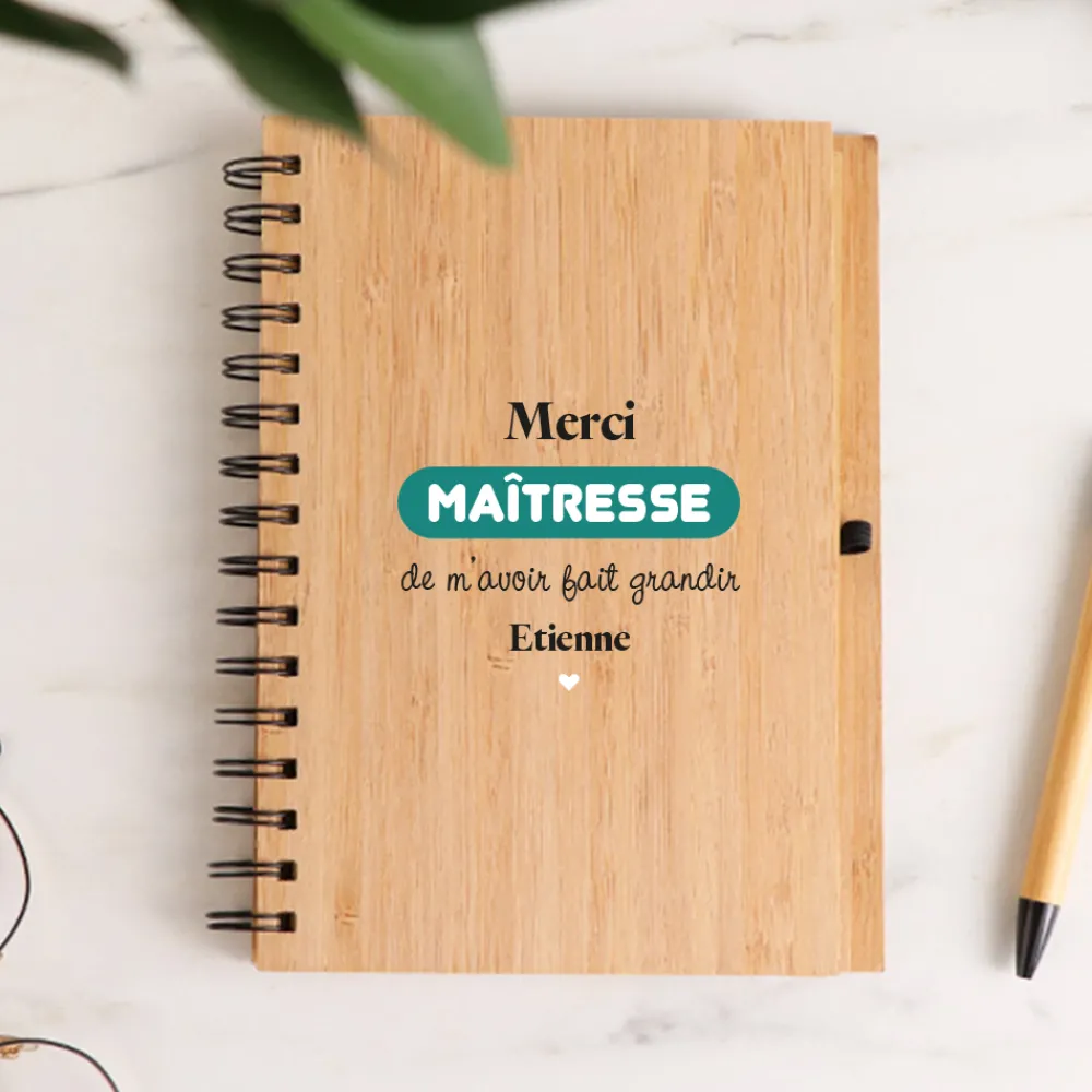 Cahier en bois personnalisé - L'Ecole est Finie|Cadeaux.com Clearance