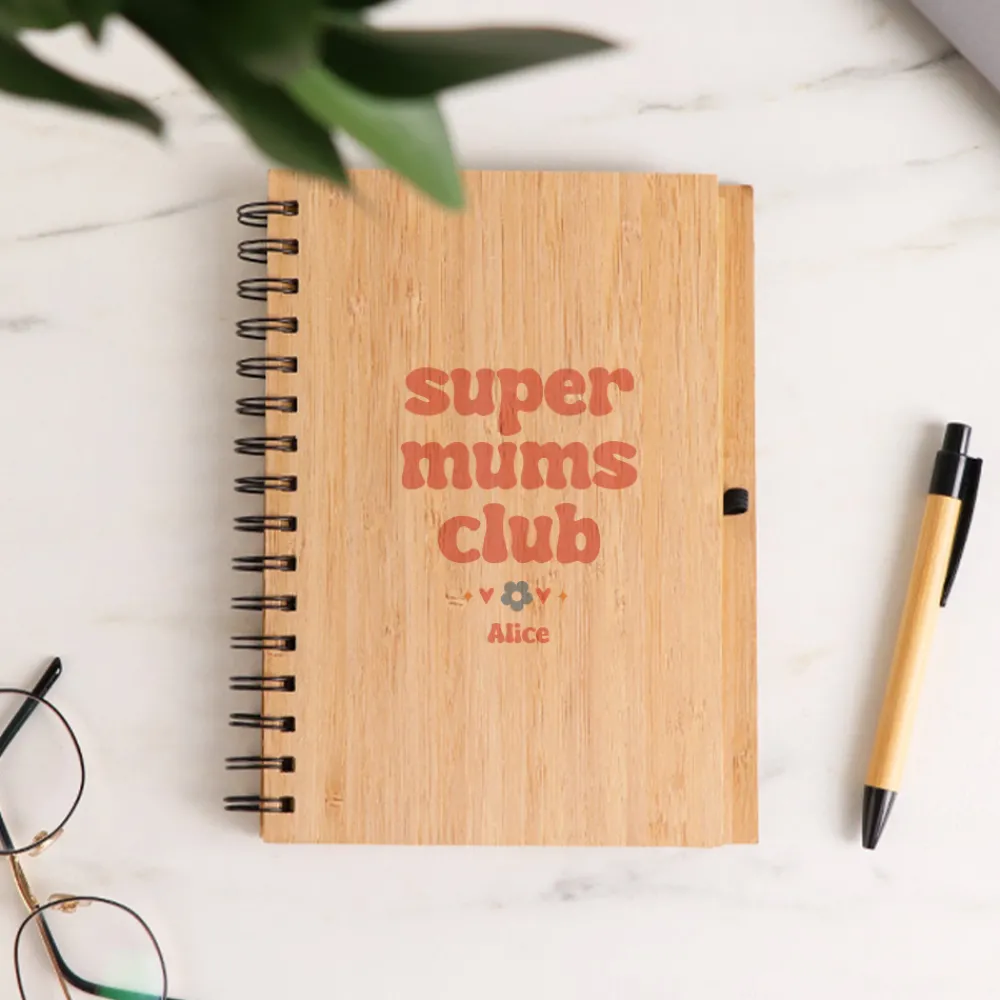 Cahier en bois personnalisé - Cool Mums Club|Cadeaux.com Online