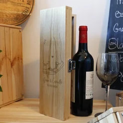 Caisse à vin personnalisée - Dessin au trait|Cadeaux.com Best