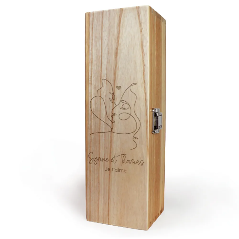 Caisse à vin personnalisée - Dessin au trait|Cadeaux.com Best