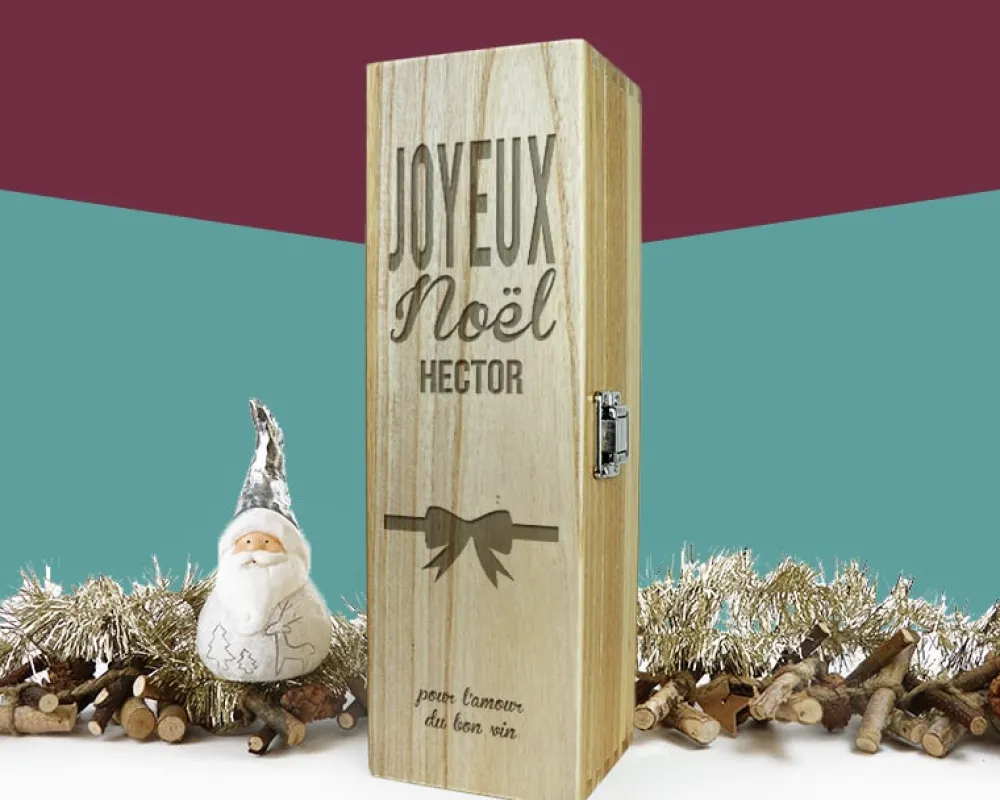 Caisse à vin personnalisée Noël|Cadeaux.com Hot