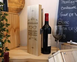 Caisse à vin personnalisée en bois - Meilleure Grand-mère|Cadeaux.com Outlet