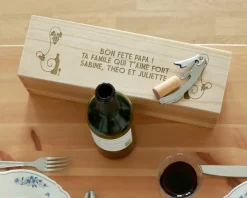 Caisse à vin personnalisée message - Vigne|Cadeaux.com
