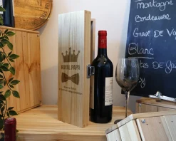 Caisse à vin personnalisée en bois - Papa Royal|Cadeaux.com Clearance