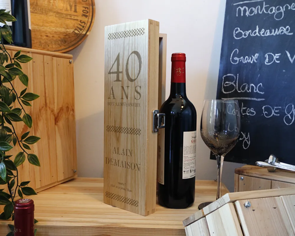 Caisse à vin personnalisée anniversaire - Âge|Cadeaux.com Sale
