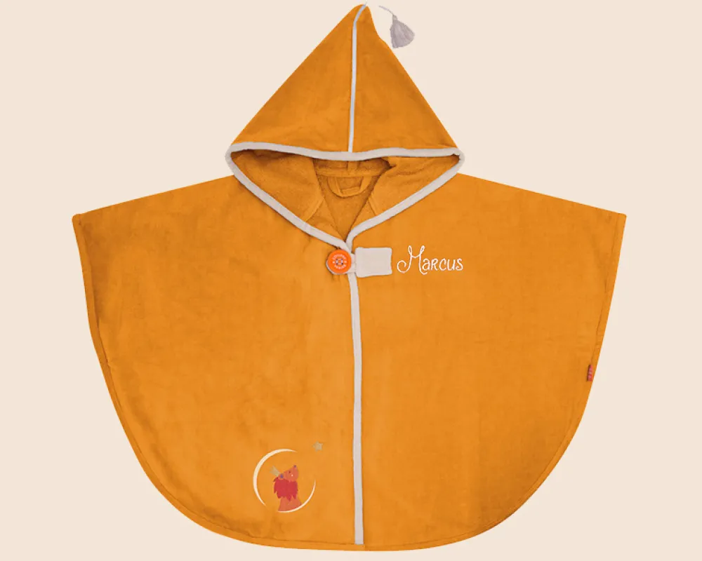 Cape de bain personnalisée brodée - Lion Safran|Cadeaux.com Discount