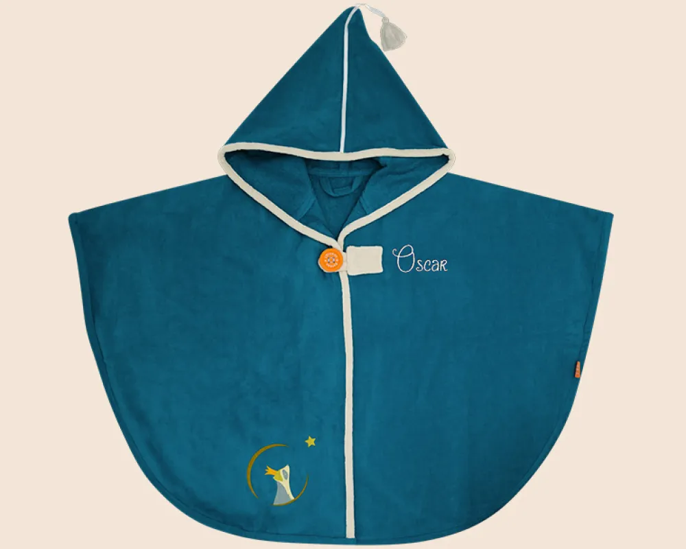 Cape de bain personnalisée brodée - Laton Pétrole|Cadeaux.com