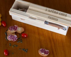 Cave à saucisson personnalisée et son couteau|Cadeaux.com Online