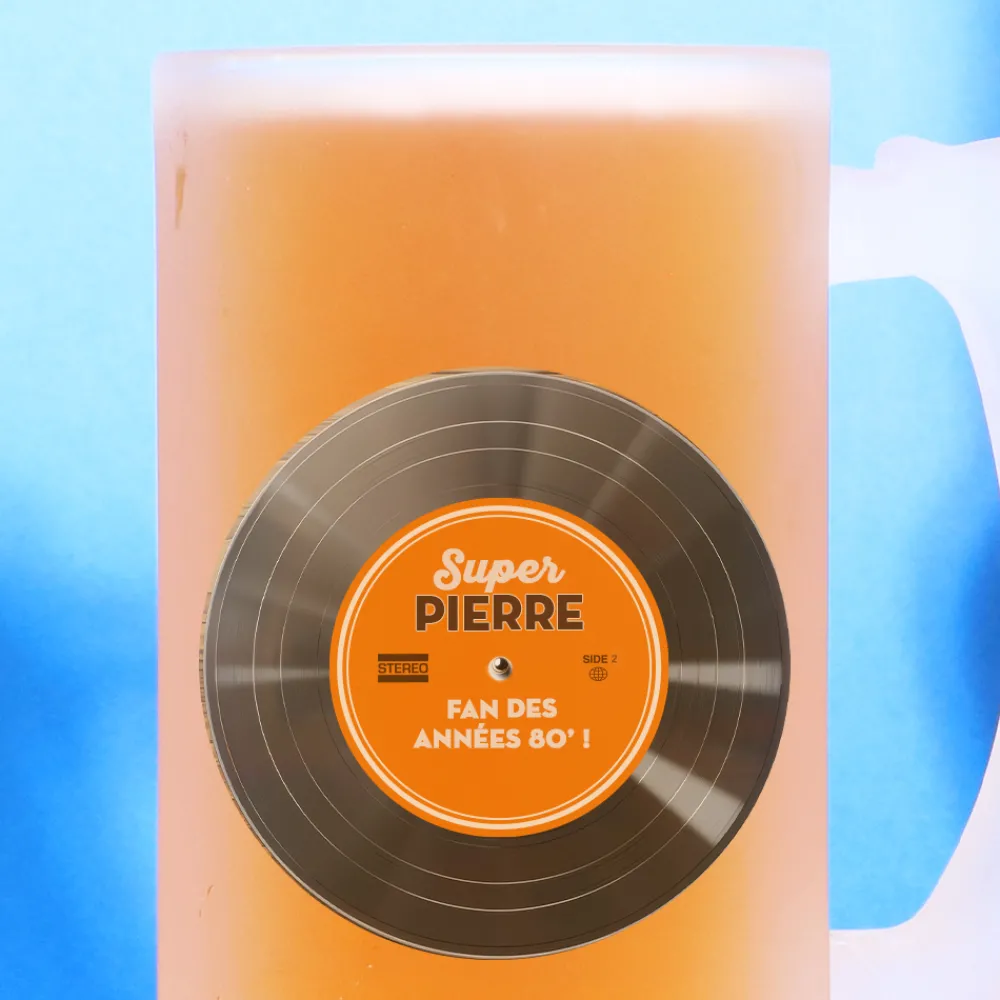 Chope bière personnalisé - Retro Vinyle|Cadeaux.com Hot