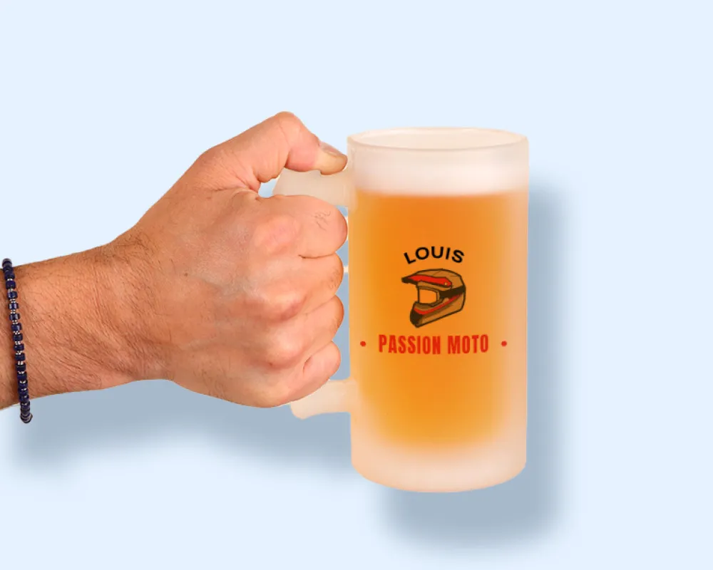 Chope de bière personnalisée - Passion Moto|Cadeaux.com Online