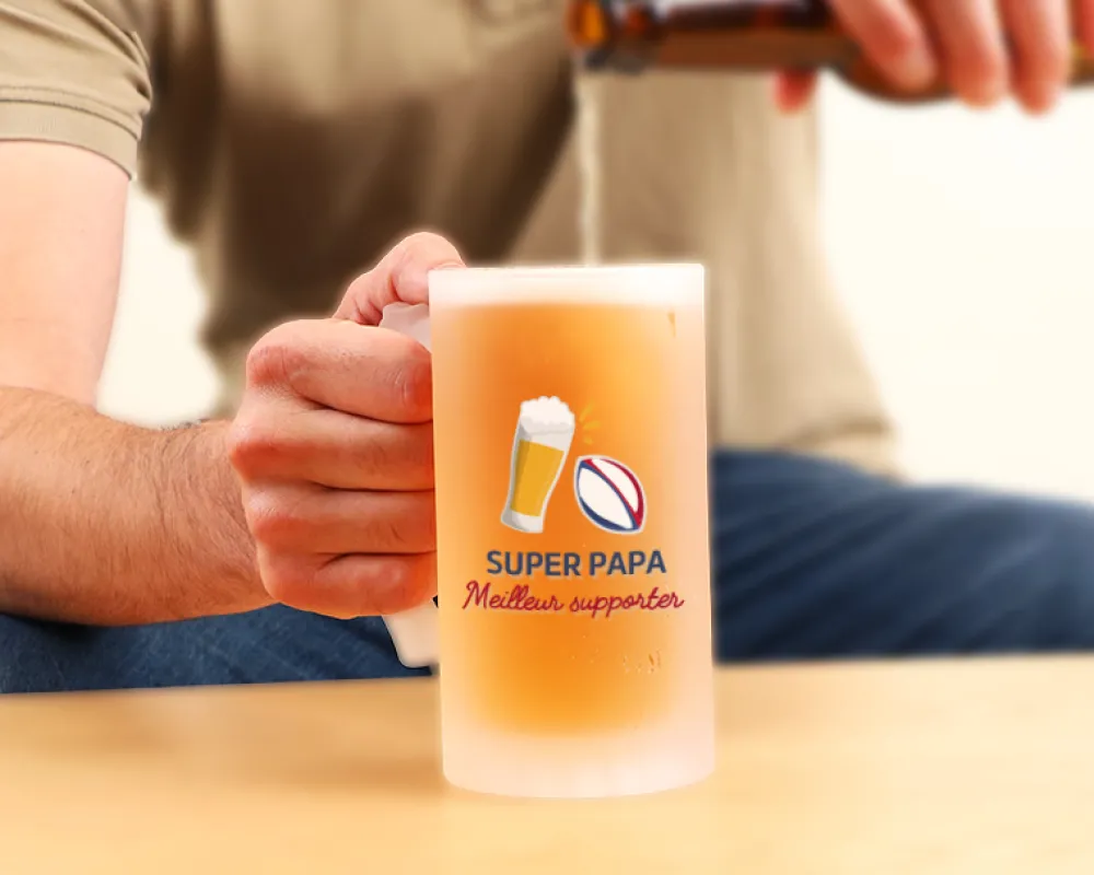 Chope de bière personnalisée - Apéro Rugby|Cadeaux.com New