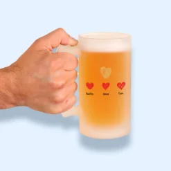 Chope de bière personnalisée - Papa et ses petits coeurs|Cadeaux.com