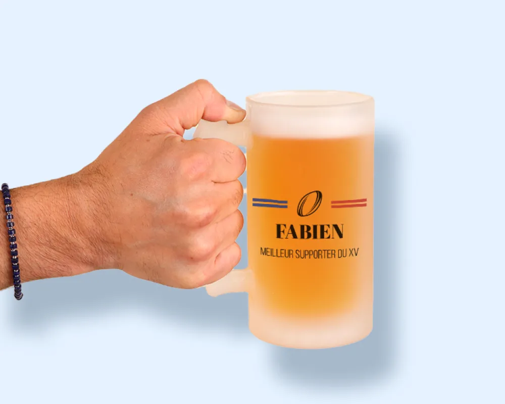 Chope de bière personnalisée - Supporter Rugby|Cadeaux.com Clearance
