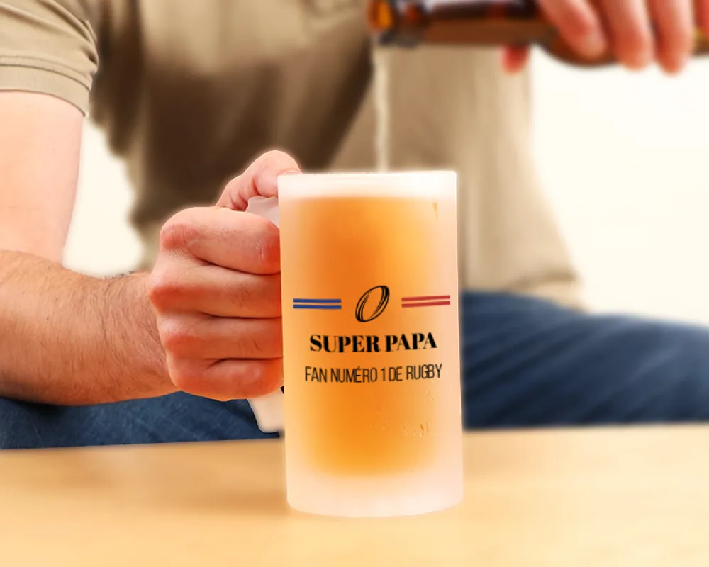 Chope de bière personnalisée - Supporter Rugby|Cadeaux.com Clearance