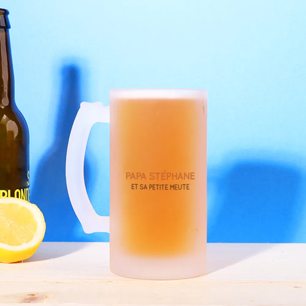 Chope de bière personnalisée - Papa Renard et sa meute|Cadeaux.com Hot