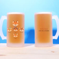 Chope de bière personnalisée - Papa Renard et sa meute|Cadeaux.com Hot