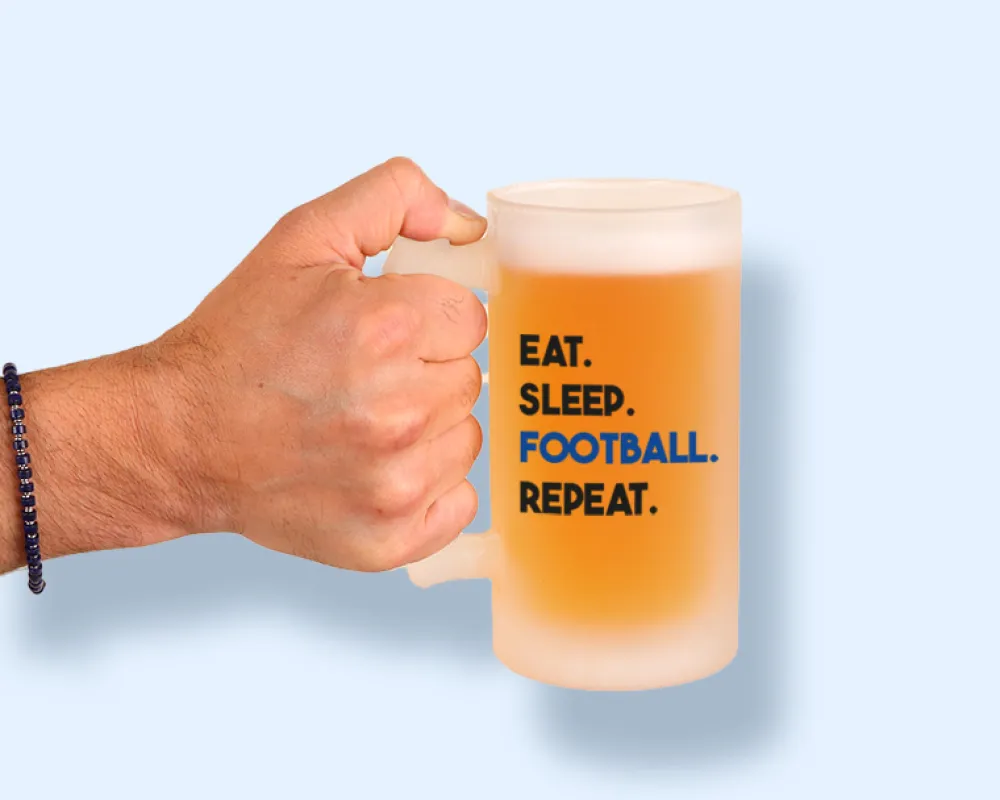 Chope de bière personnalisée - Message Football|Cadeaux.com