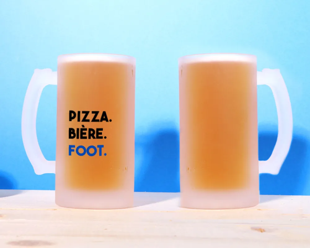 Chope de bière personnalisée - Message Football|Cadeaux.com