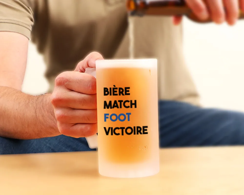 Chope de bière personnalisée - Message Football|Cadeaux.com
