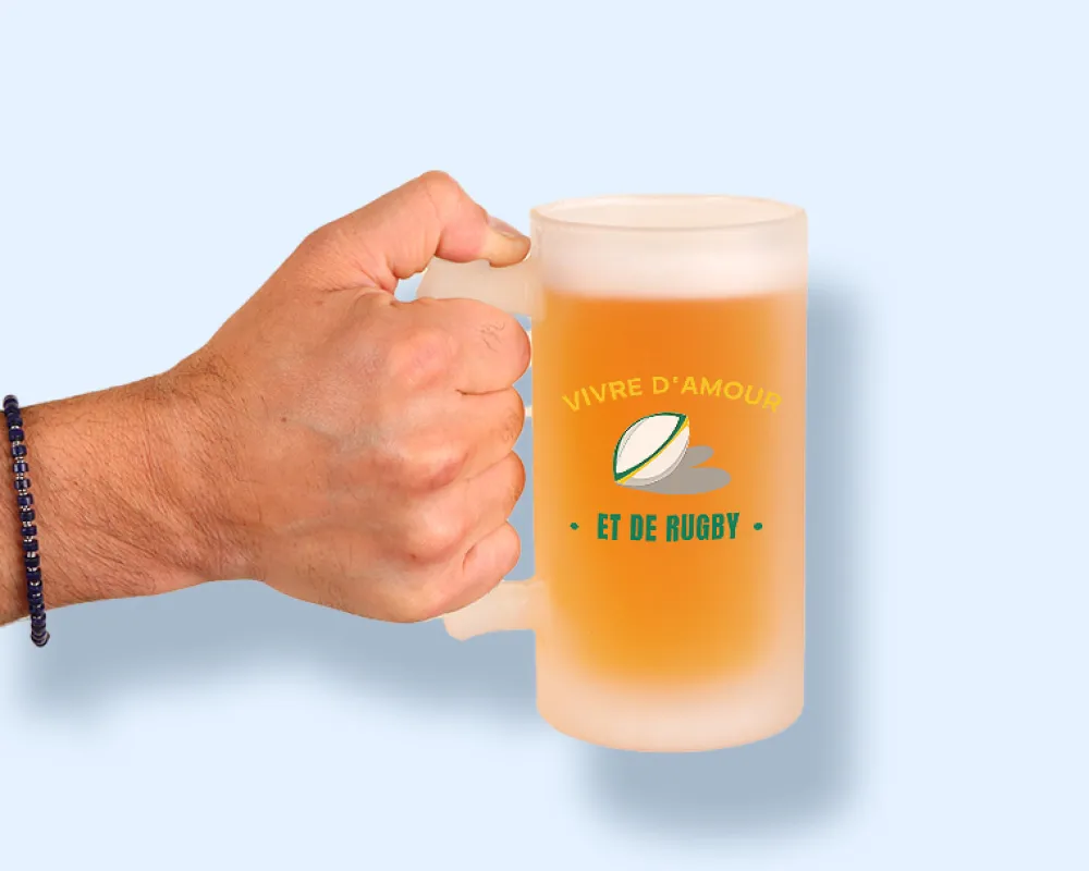 Chope de bière personnalisée - Passion Rugby|Cadeaux.com Outlet
