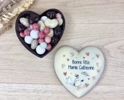 Coeur tout chocolat personnalisé - Bonne Fête Mamie|Cadeaux.com Discount