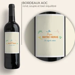 Coffret affiche et bouteille de vin personnalisées - Empreintes pour papa|Cadeaux.com Online