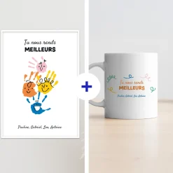 Coffret affiche et mug personnalisés - Empreintes pour papa|Cadeaux.com Outlet