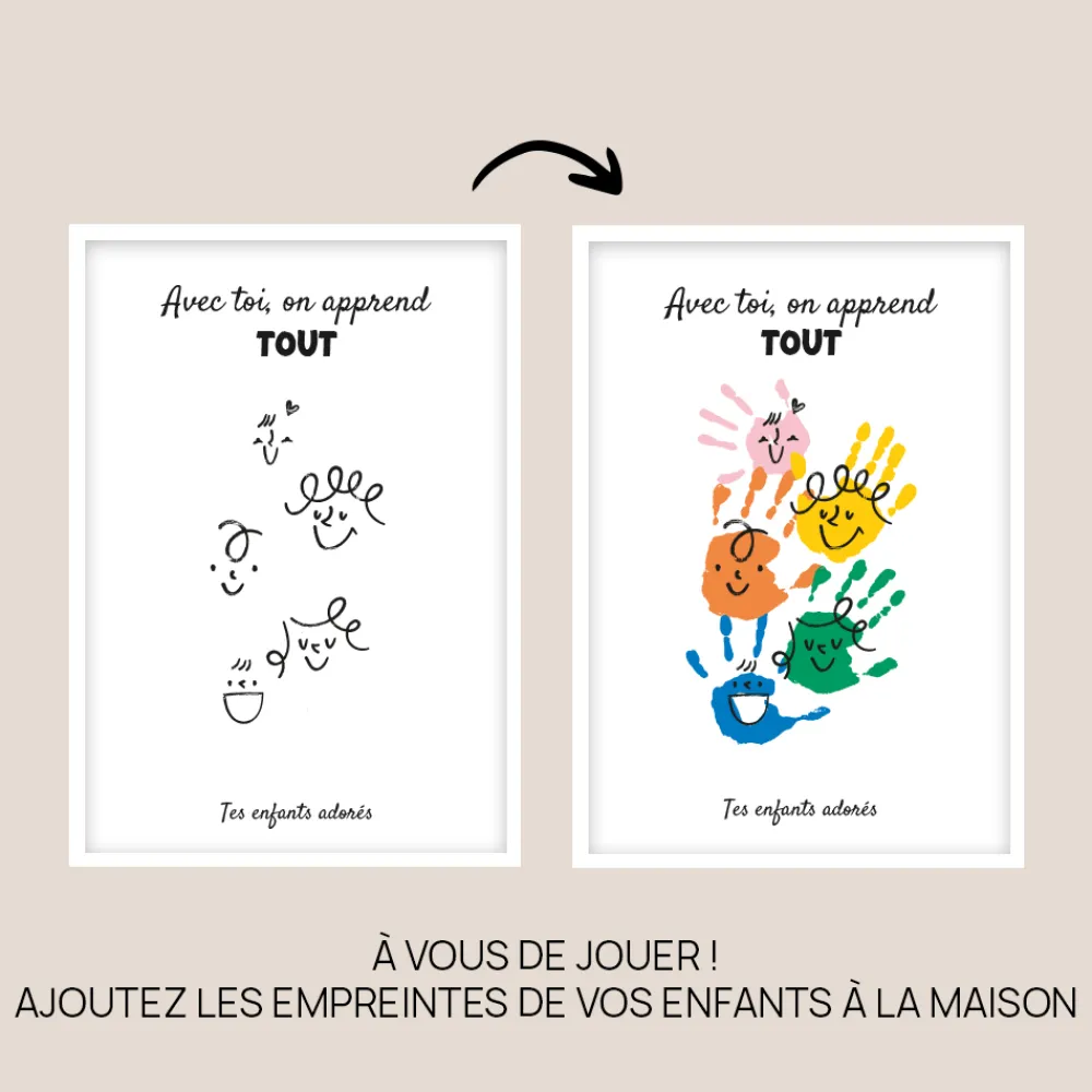 Coffret affiche et mug personnalisés - Empreintes pour papa|Cadeaux.com Outlet