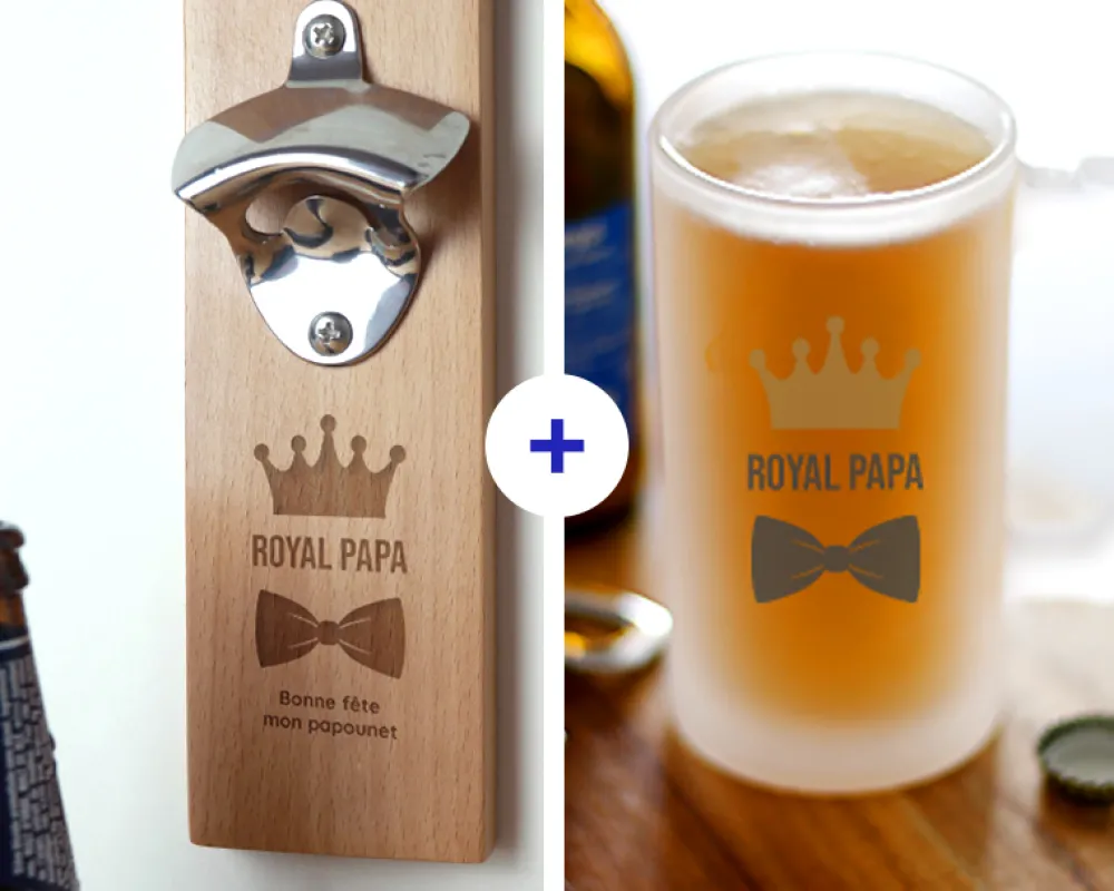 Coffret bière - Chope de bière et décapsuleur personnalisés|Cadeaux.com