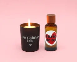 Coffret coquin personnalisé - Huile de massage et bougie|Cadeaux.com New