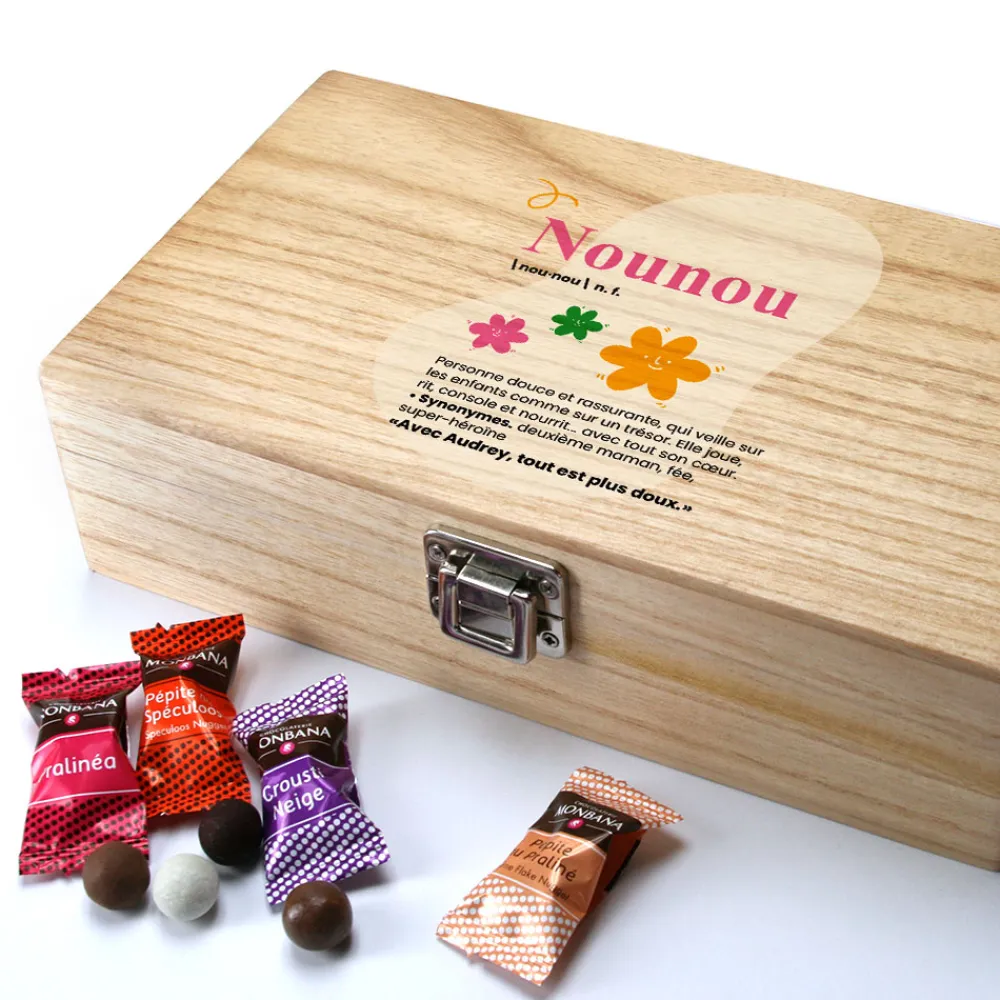 Coffret de chocolats Monbana personnalisé - Définition Nounou|Cadeaux.com Sale