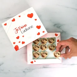 Coffret de chocolats personnalisés photo en forme de coeurs - Amour|Cadeaux.com Best