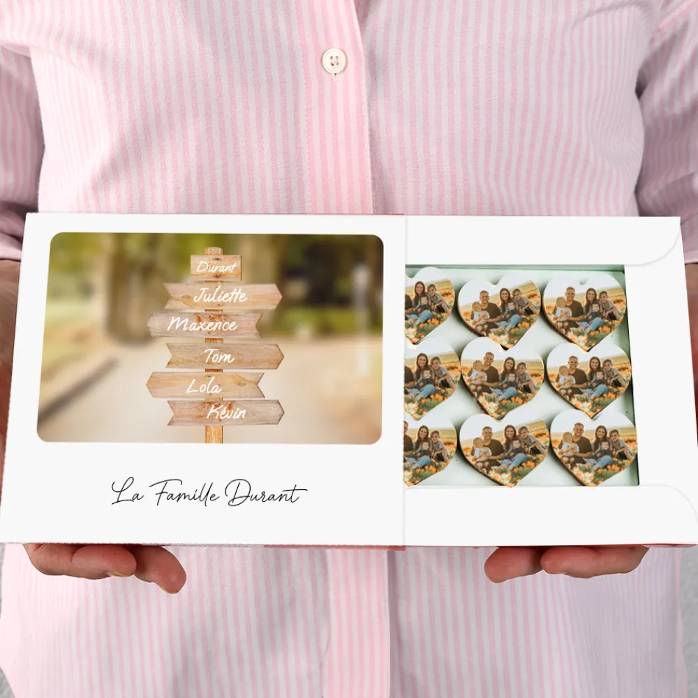 Coffret de chocolats personnalisés photo en forme de coeur - Destination Bohème|Cadeaux.com Online