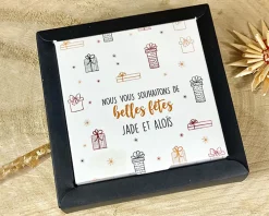 Coffret de dragées cœur caramel Personnalisable - Noël|Cadeaux.com Discount