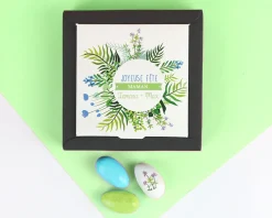 Coffret de dragées cœur caramel Personnalisable - Collection Fleurie|Cadeaux.com