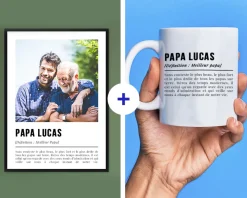 Coffret Définition Papa - Affiche et mug personnalisés|Cadeaux.com