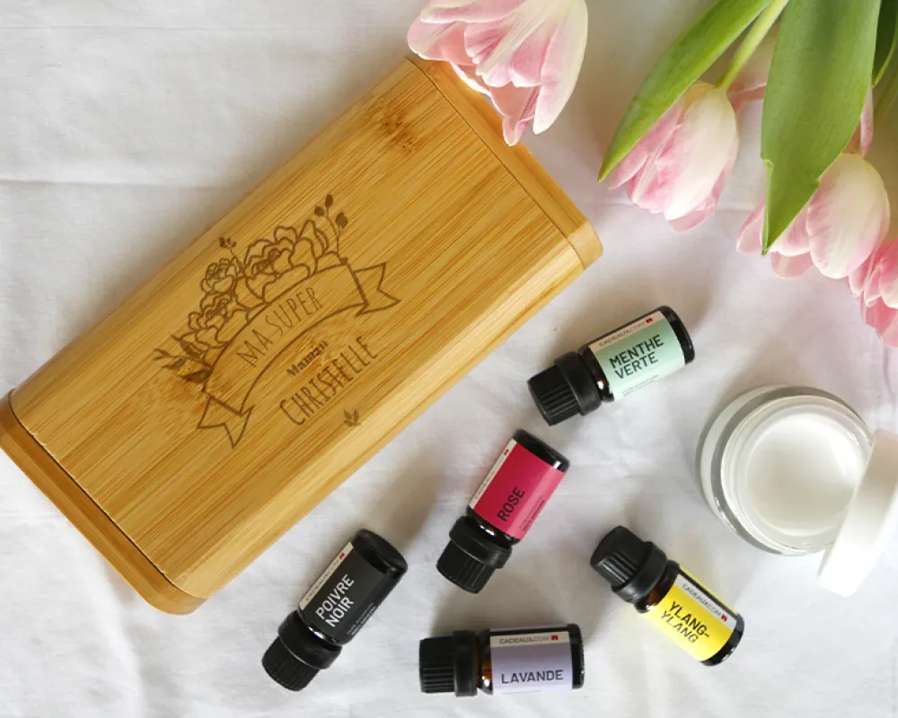 Coffret d'huiles essentielles personnalisable - Maman Fleurie|Cadeaux.com New