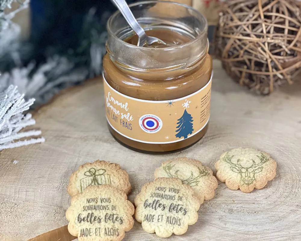 Coffret duo biscuits et caramel beurre salé Personnalisable - Noël|Cadeaux.com Sale