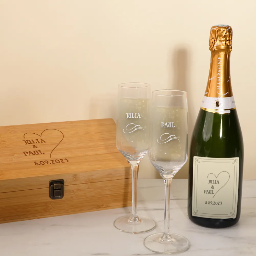 Coffret gourmand personnalisé - Champagne et chocolats|Cadeaux.com New