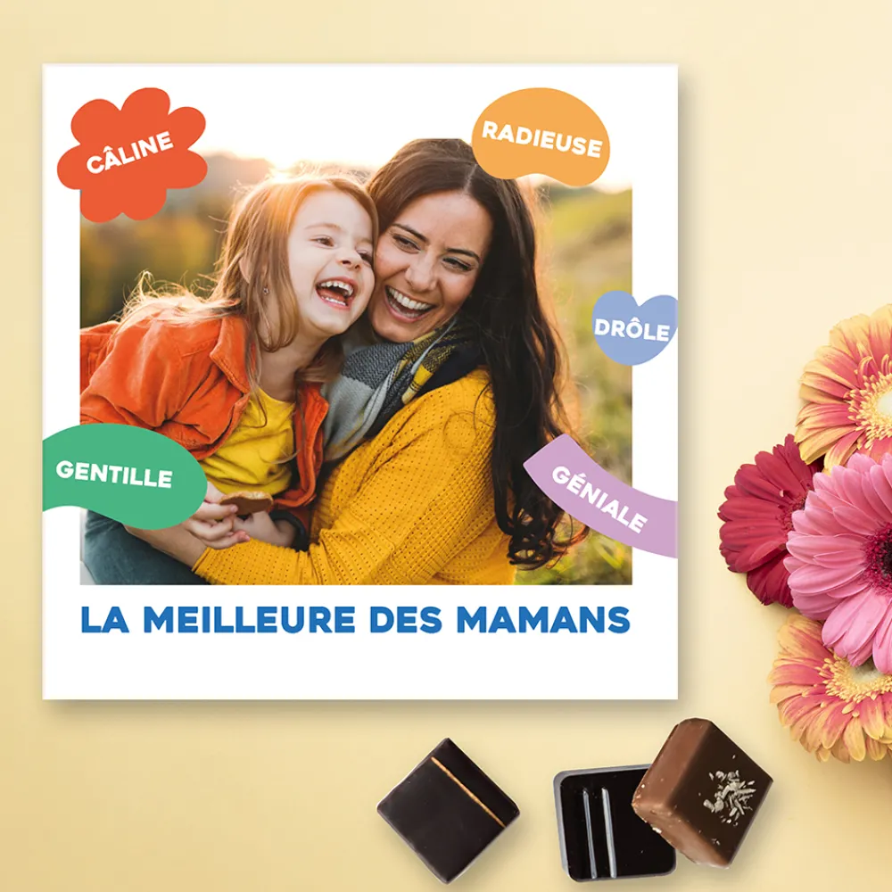 Coffret luxe chocolats personnalisé - Eclats de Couleurs|Cadeaux.com Hot