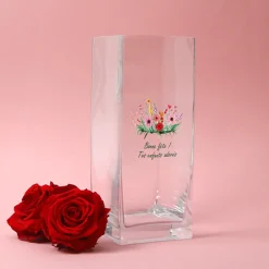 Coffret personnalisé affiche et vase cubique - Empreintes|Cadeaux.com