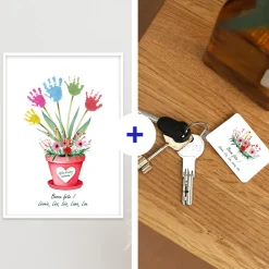 Coffret personnalisé affiche et porte-clés - Empreintes|Cadeaux.com Outlet
