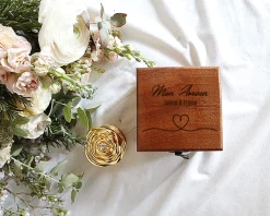 Coffret personnalisé avec rose en or et rose éternelle secrète|Cadeaux.com Outlet