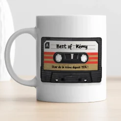 Coffret rétro K7 - Tapis de souris et mug personnalisés|Cadeaux.com New