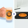 Coffret rétro vinyle - Chope de bière et sous-verres personnalisés|Cadeaux.com