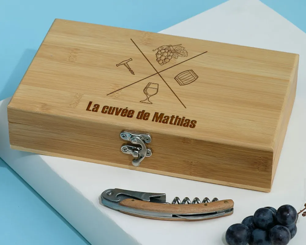 Coffret sommelier personnalisé - 5 accessoires - Message|Cadeaux.com Clearance