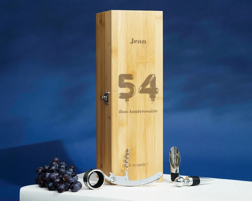 Coffret sommelier personnalisé anniversaire - 4 accessoires - Ballons|Cadeaux.com Clearance
