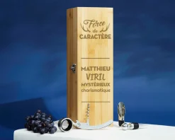 Coffret sommelier personnalisé - 4 accessoires - Force de caractère|Cadeaux.com Discount
