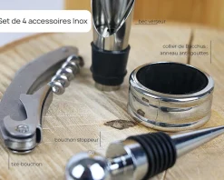 Coffret sommelier personnalisé - 4 accessoires - Force de caractère|Cadeaux.com Discount