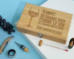 Coffret sommelier personnalisé anniversaire - 5 accessoires - Citation|Cadeaux.com Hot
